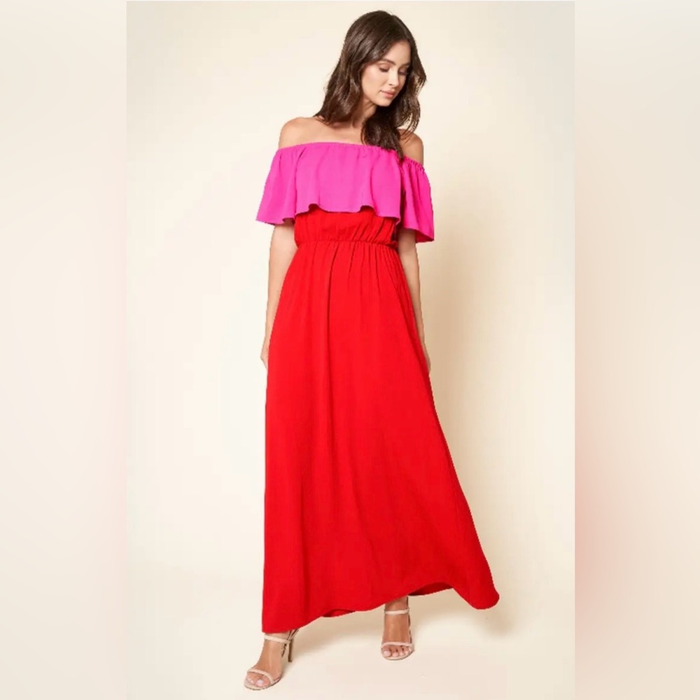 NWT Sugar + Lips Strapless Maxi Dress
